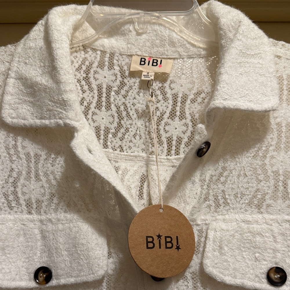 BiBi Ivory Lace Textured Blouse